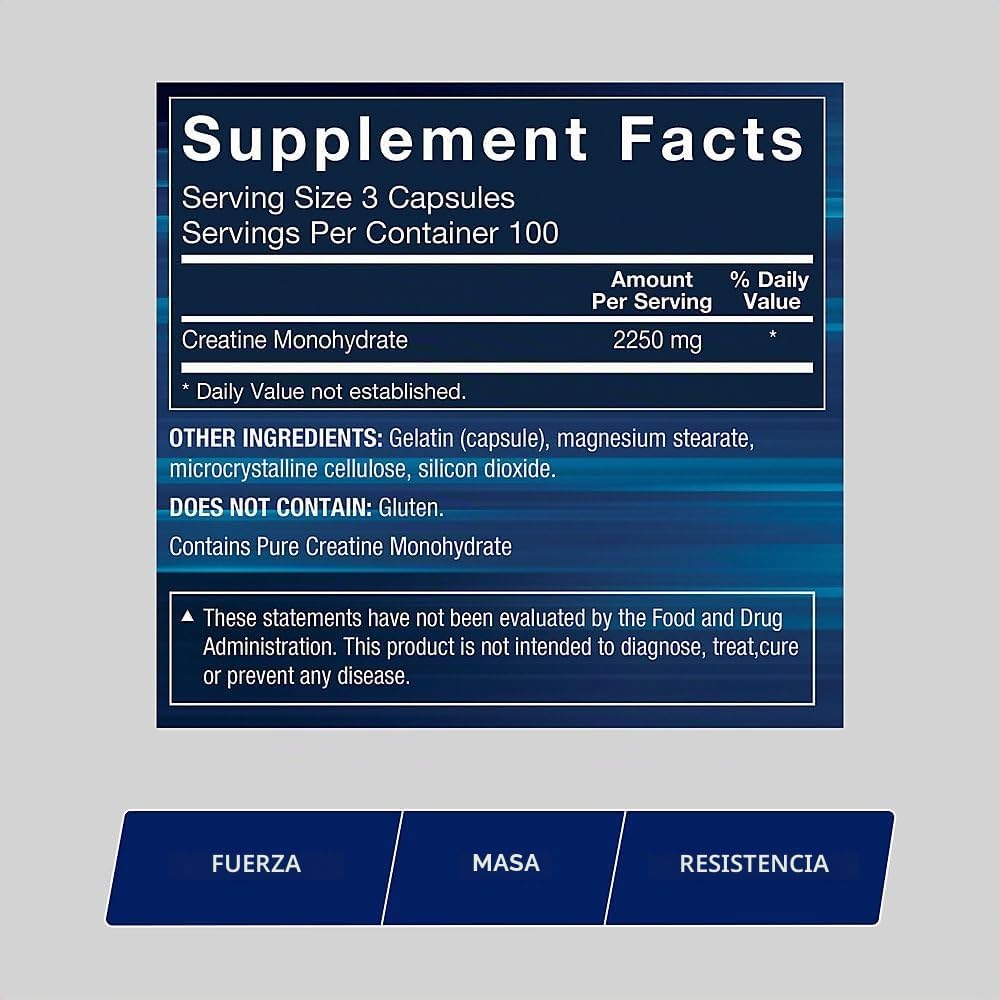 BodyTech Cápsulas de monohidrato de creatina, micronizadas, 2250 mg...