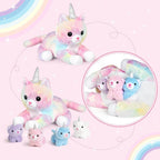KMUYSL - Juguetes de peluche para mamá con 4 bebés, animal de peluc...