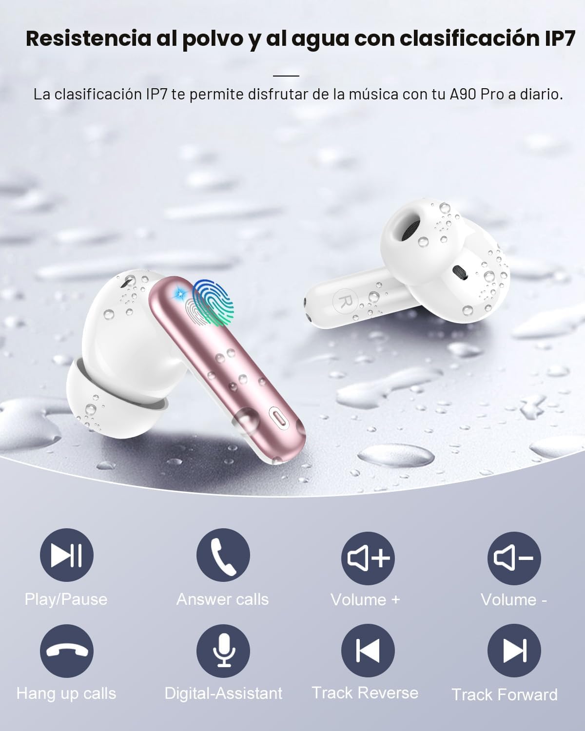 Auriculares inalámbricos, Bluetooth 5.4 Auriculares estéreo de bajo...