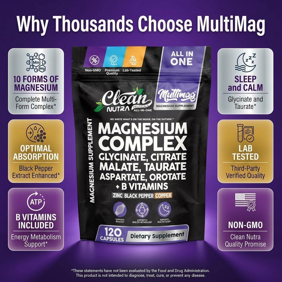 Clean Nutraceuticals Complejo de magnesio con citrato de glicinato...