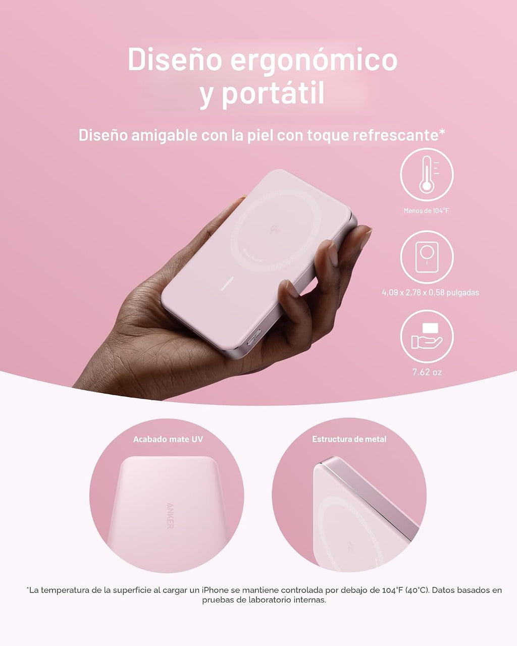 Anker MagGo Power Bank, cargador portátil de 15 W con certificación...