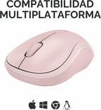 Logitech M240 Ratón Inalámbrico Bluetooth Silencioso Compacto - Ros...
