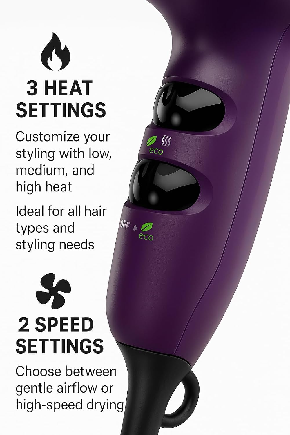 Secador de pelo compacto Remington Ionic, 1875 W, secador portátil...