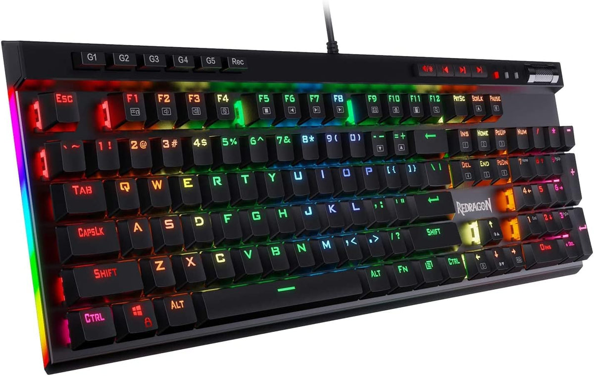 Redragon K580 Teclado mecánico para juegos RGB con cable, tecla mac...