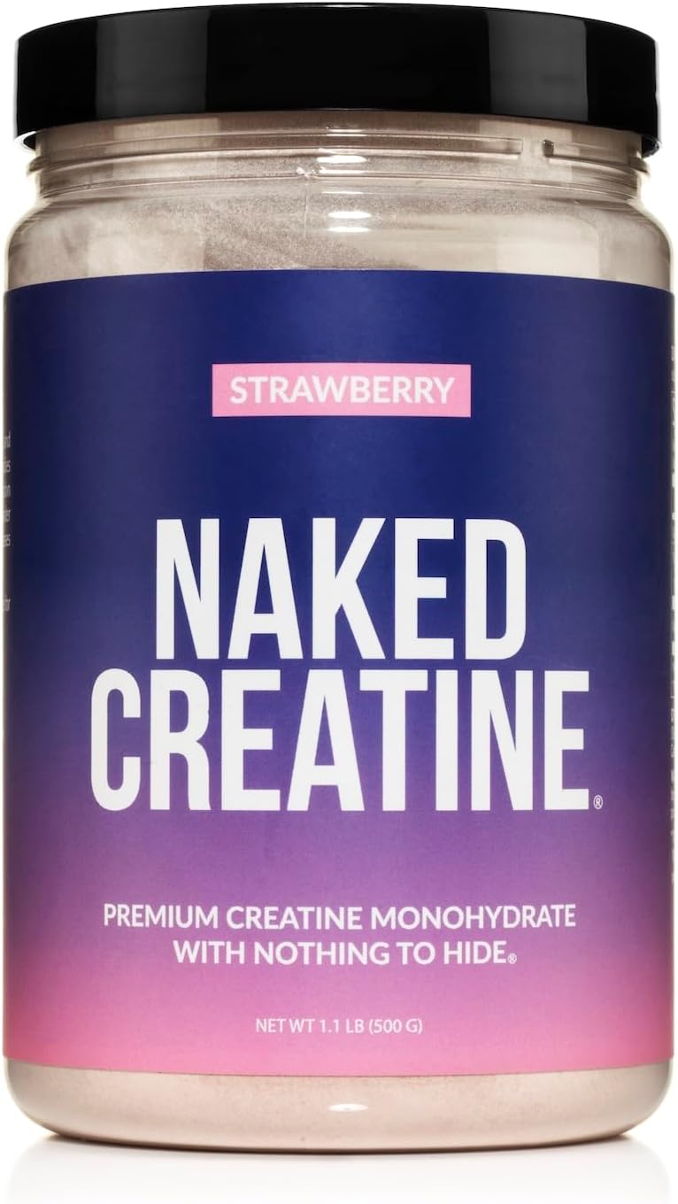 NAKED Creatina - Monohidrato de creatina con sabor a fresa - Polvo...