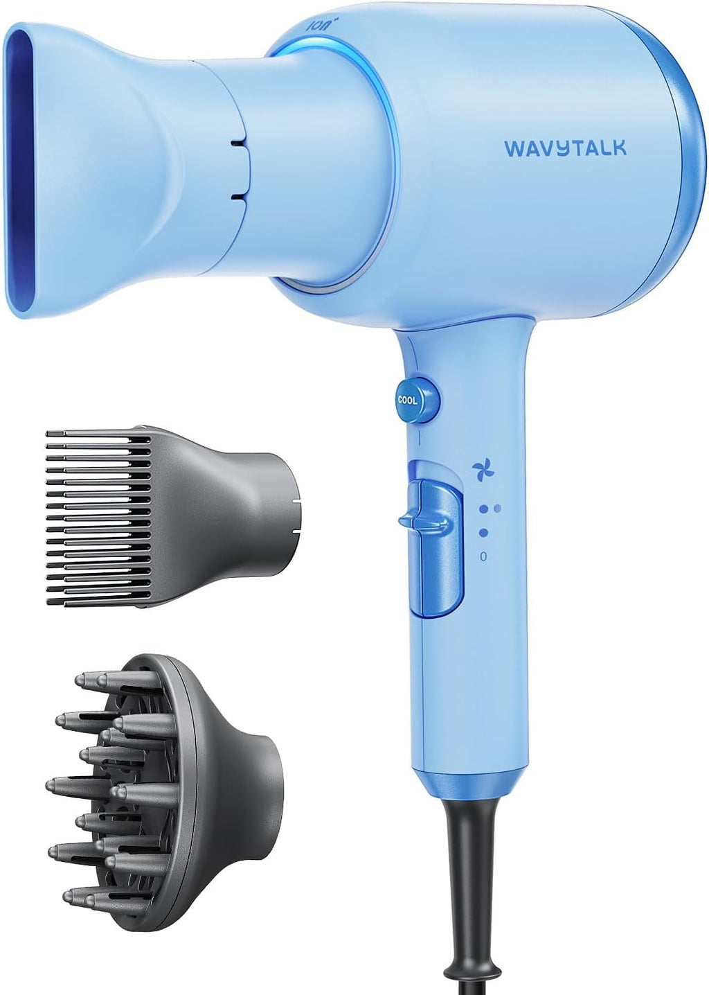 Secador de pelo iónico Wavytalk Blown Away con difusor para cabello...