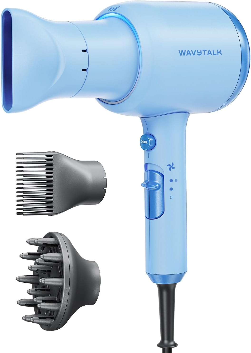 Secador de pelo iónico Wavytalk Blown Away con difusor para cabello...