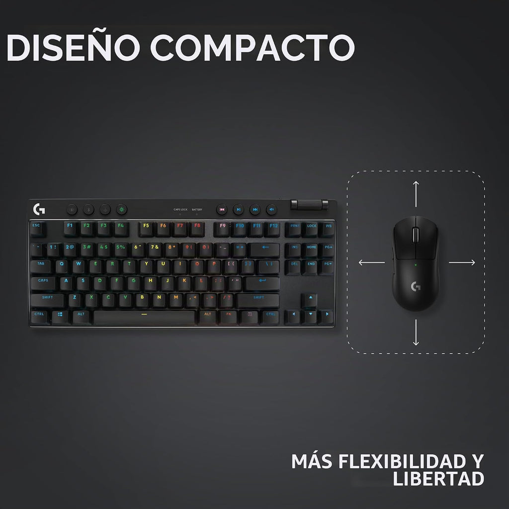 Teclado inalámbrico para juegos Logitech G PRO X TKL Lightspeed (li...