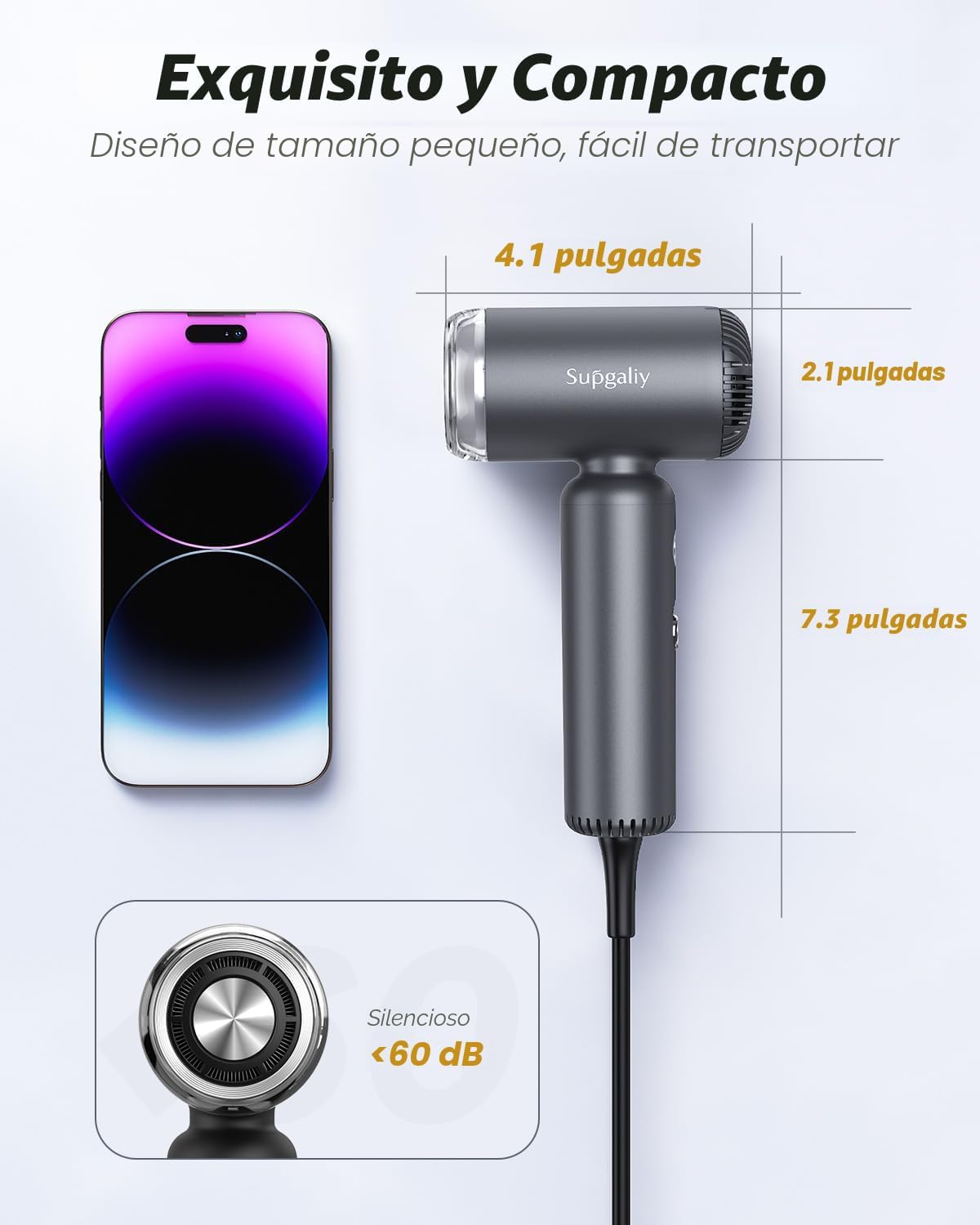 SUPGALIY Secador de pelo de doble voltaje, secador iónico de alta v...