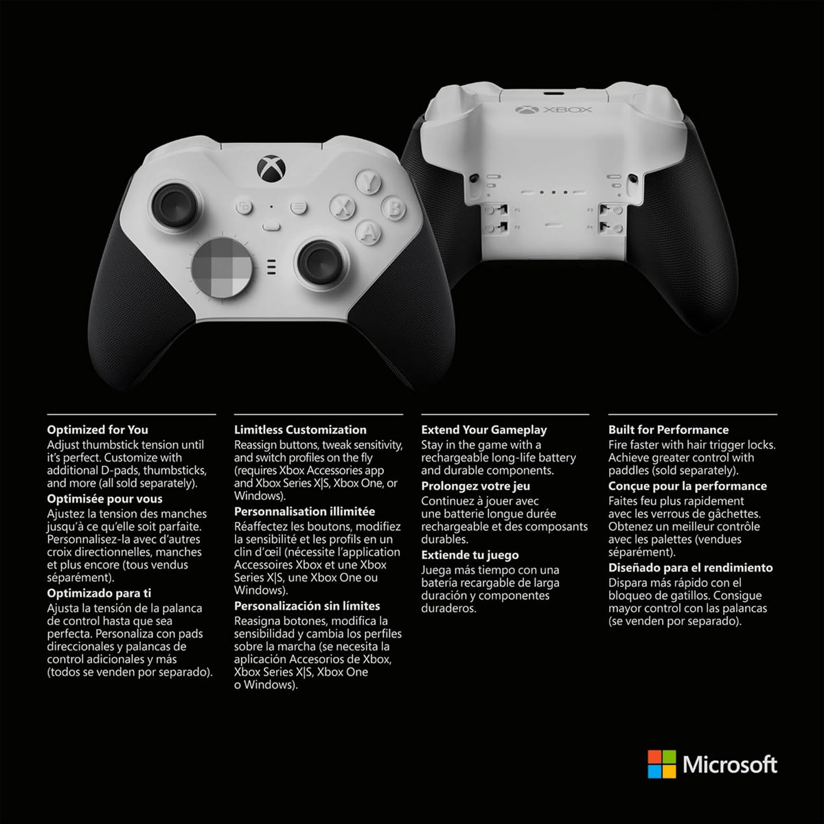 Controlador de juegos inalámbrico Xbox | Núcleo Elite Serie 2 | Bla...