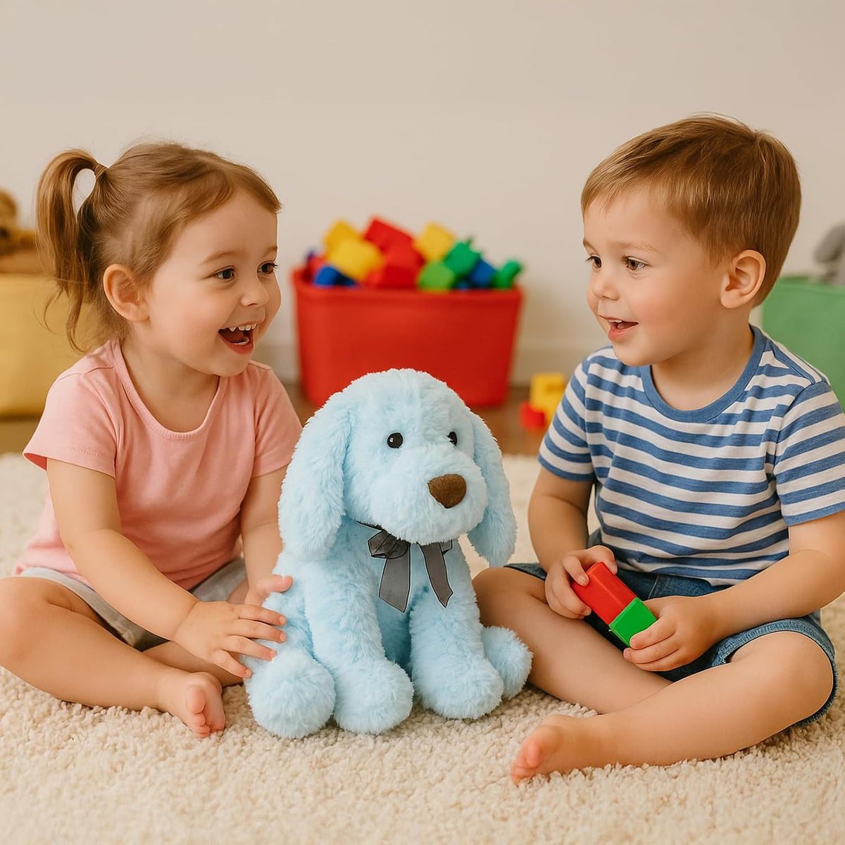 WEIGEDU Peluches de Peluche para Perros Cachorros Peludos, 11,8 Pul...