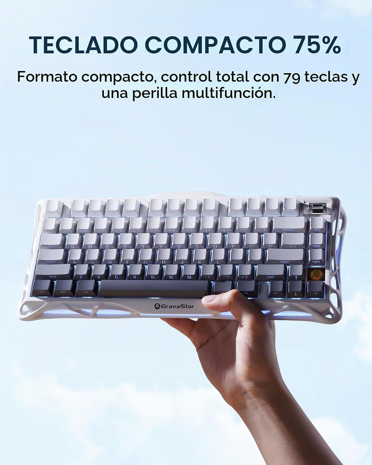 GravaStar Mercury K1 75% Teclado mecánico inalámbrico para juegos c...