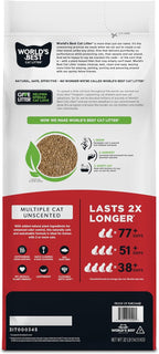 WORLD'S BEST CAT LITTER - Arena para múltiples gatos, sin perfu...