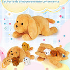 KMUYSL Juguetes de peluche para mamá con 4 bebés, animal de peluche...