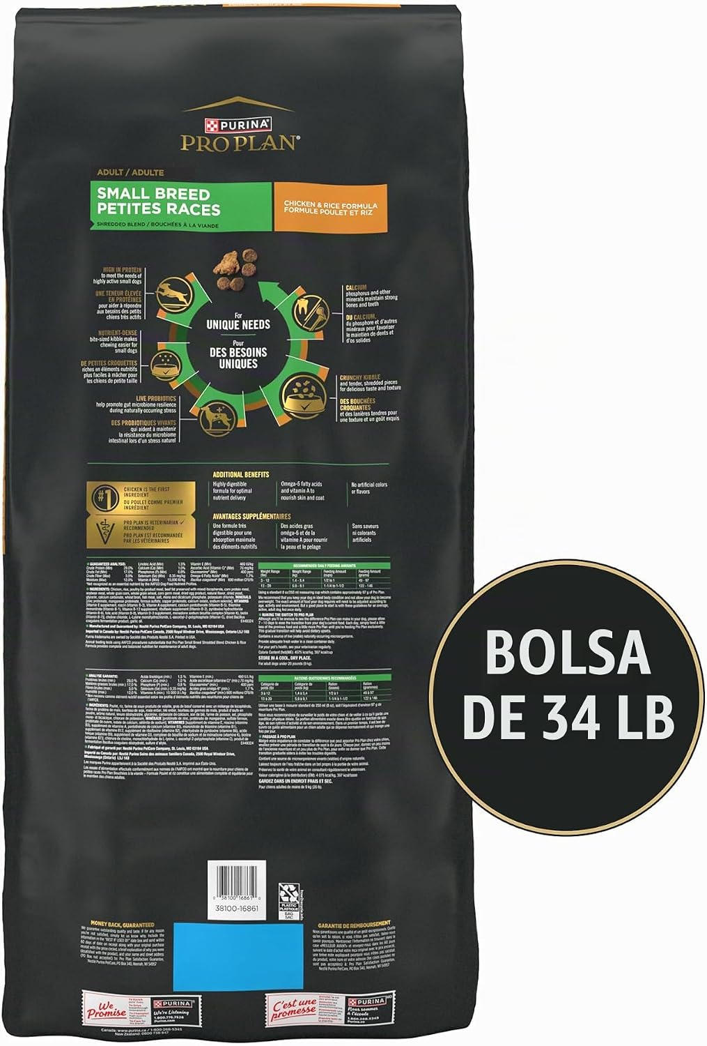 Purina Pro Plan Comida para perros de raza pequeña, mezcla triturad...