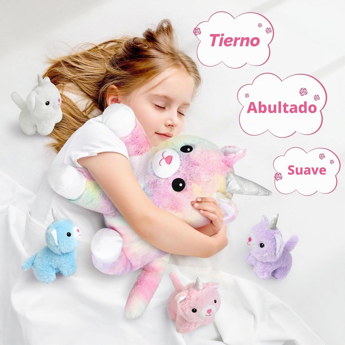 KMUYSL - Juguetes de peluche para mamá con 4 bebés, animal de peluc...