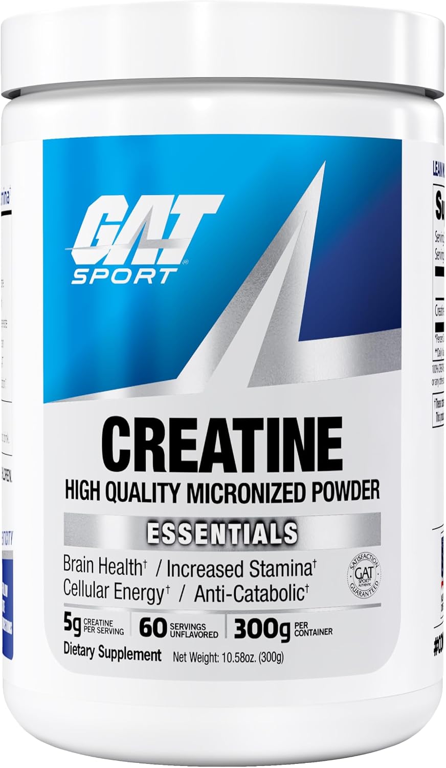 GAT SPORT Monohidrato de creatina en polvo, fuerza, salud cerebral,...