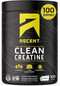 Ascent Monohidrato de creatina limpia, sin sabor, 100 porciones