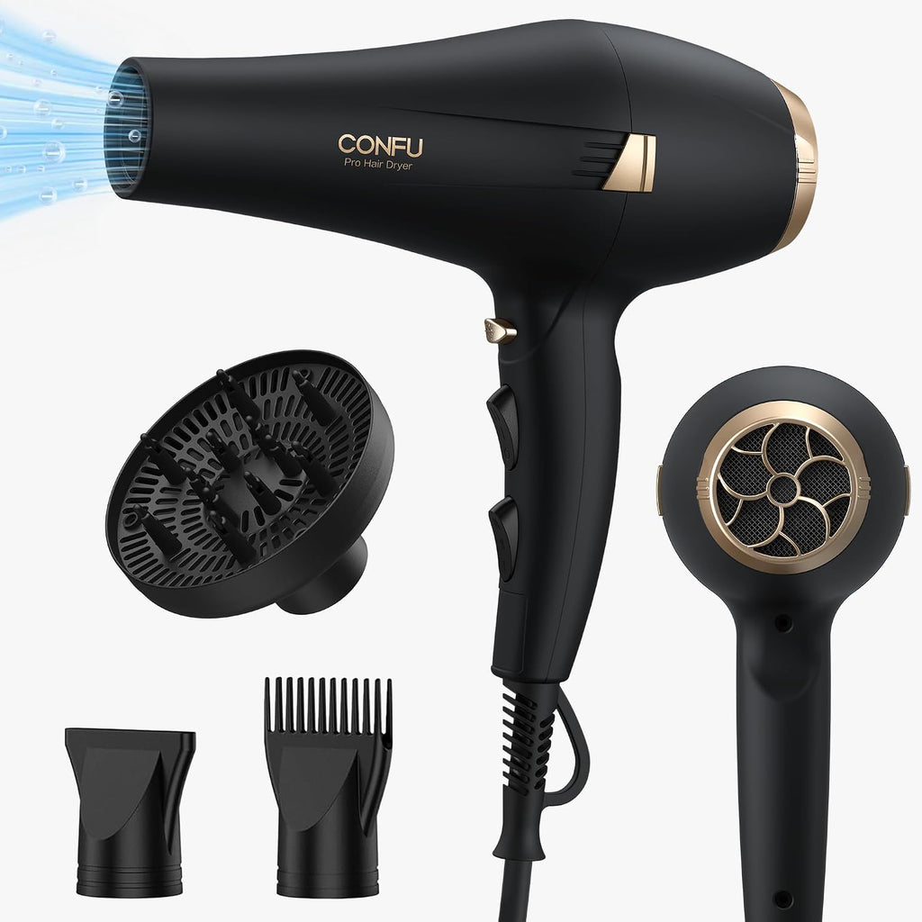 CONFU Secador de pelo profesional - Secador de pelo iónico de secad...