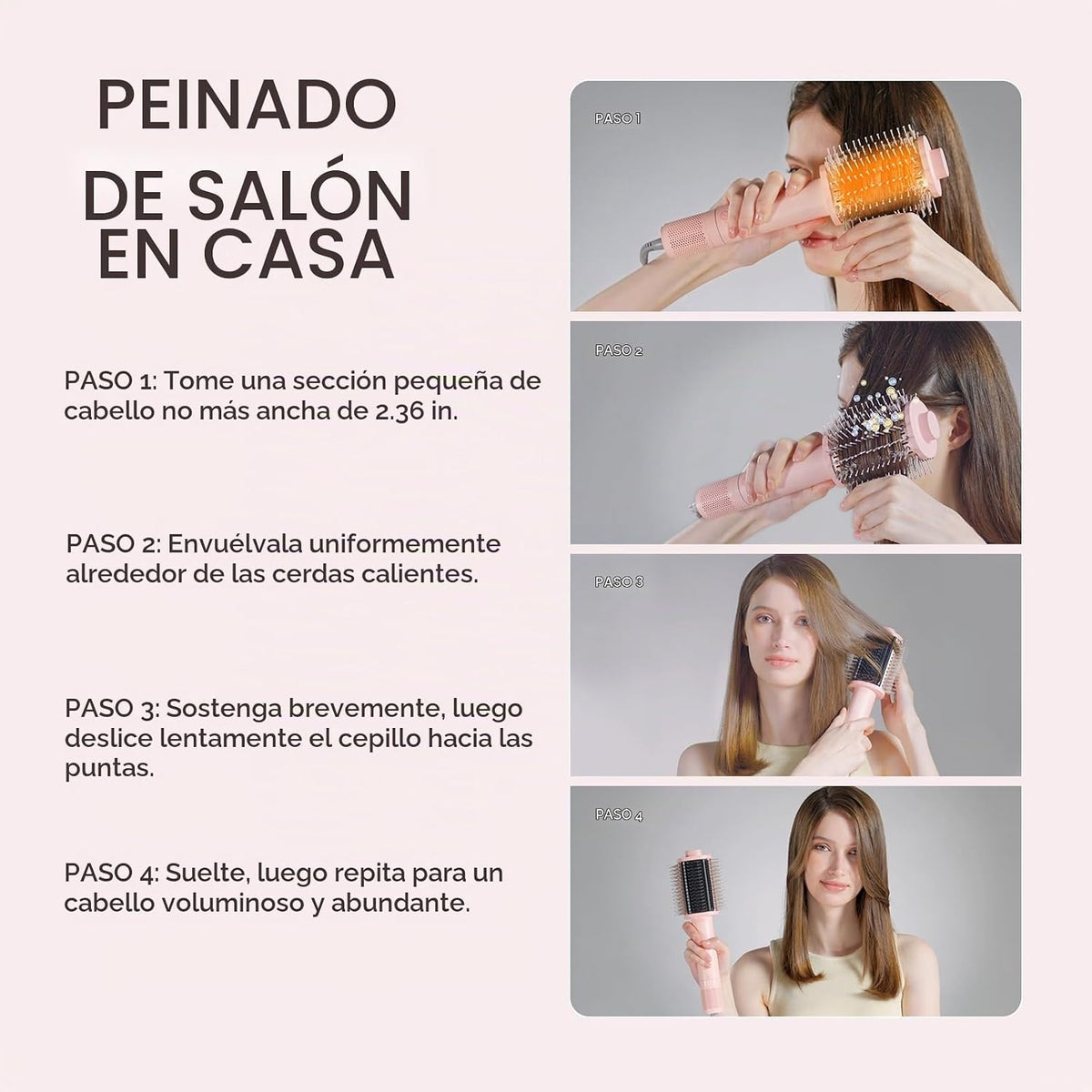 TYMO Cepillo secador de pelo 4.0, cepillo secador de pelo iónico li...