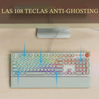 RK ROYAL KLUDGE Teclado mecánico estilo máquina de escribir X108, t...