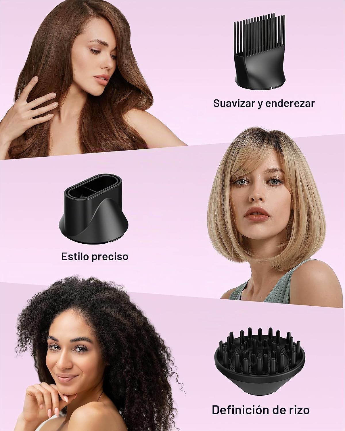 ANNLARY Secador de pelo con difusor, secador de pelo de iones de pl...