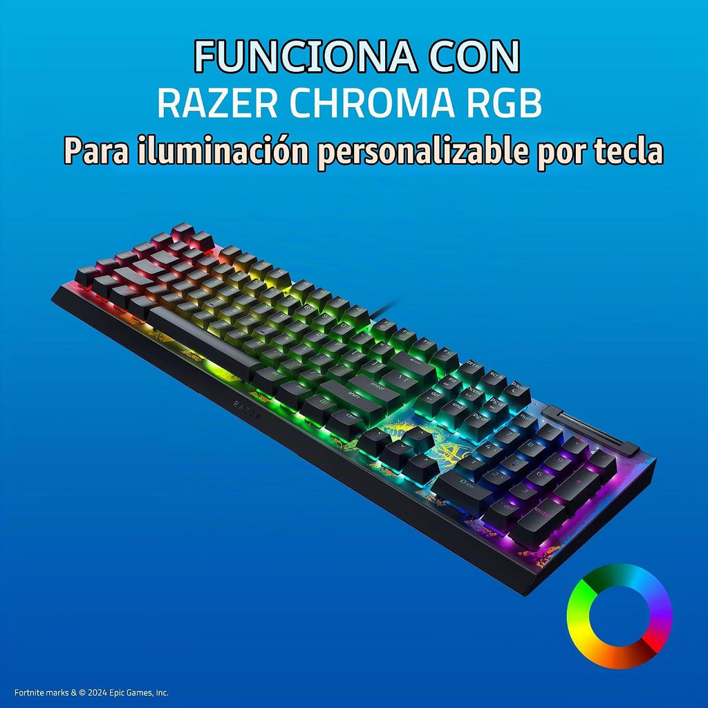 Teclado mecánico para juegos Razer BlackWidow V4 X, edición Fortnit...