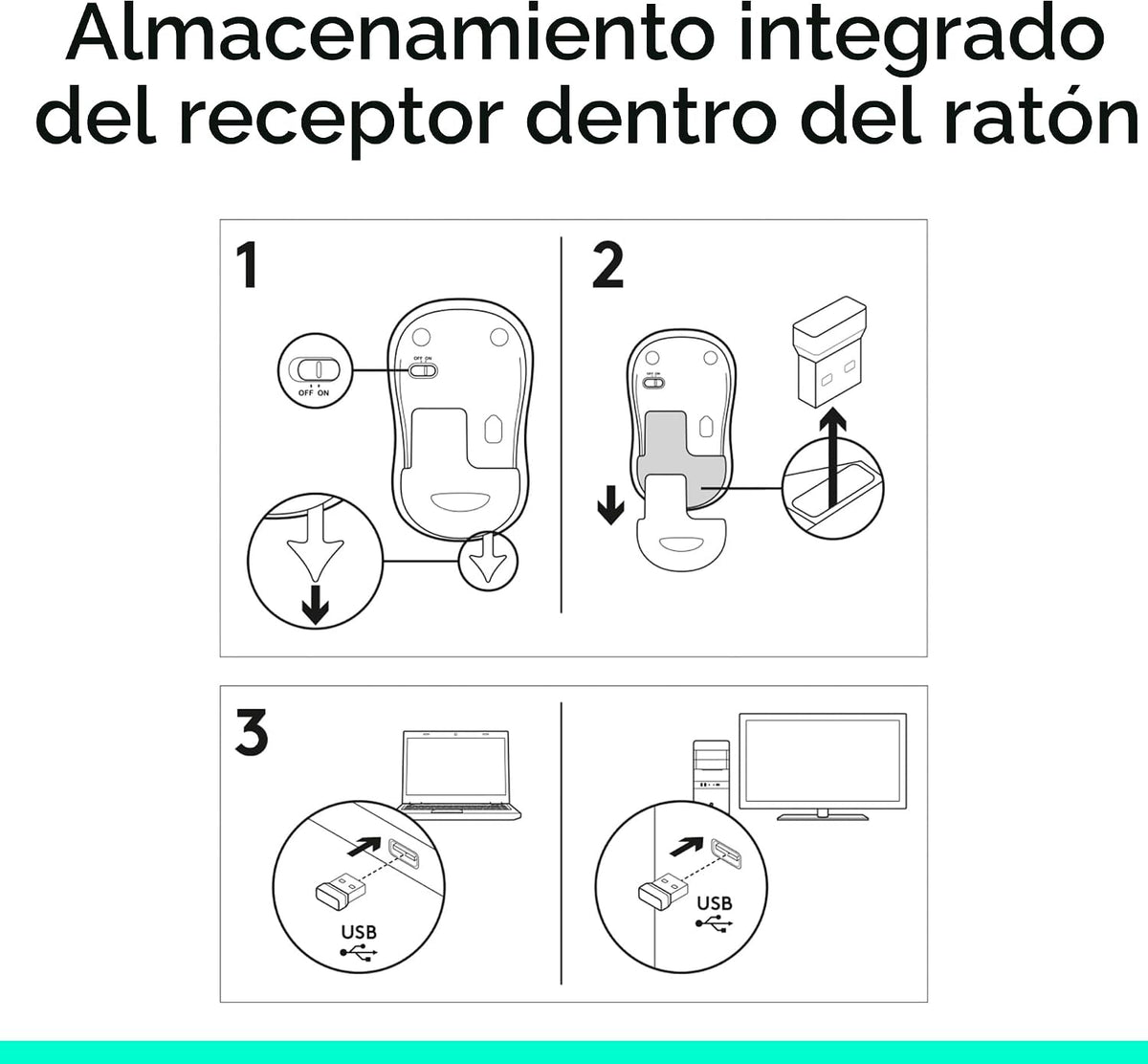 Logitech M185 Ratón Inalámbrico Ambidiestro Compacto con Empuñadura...