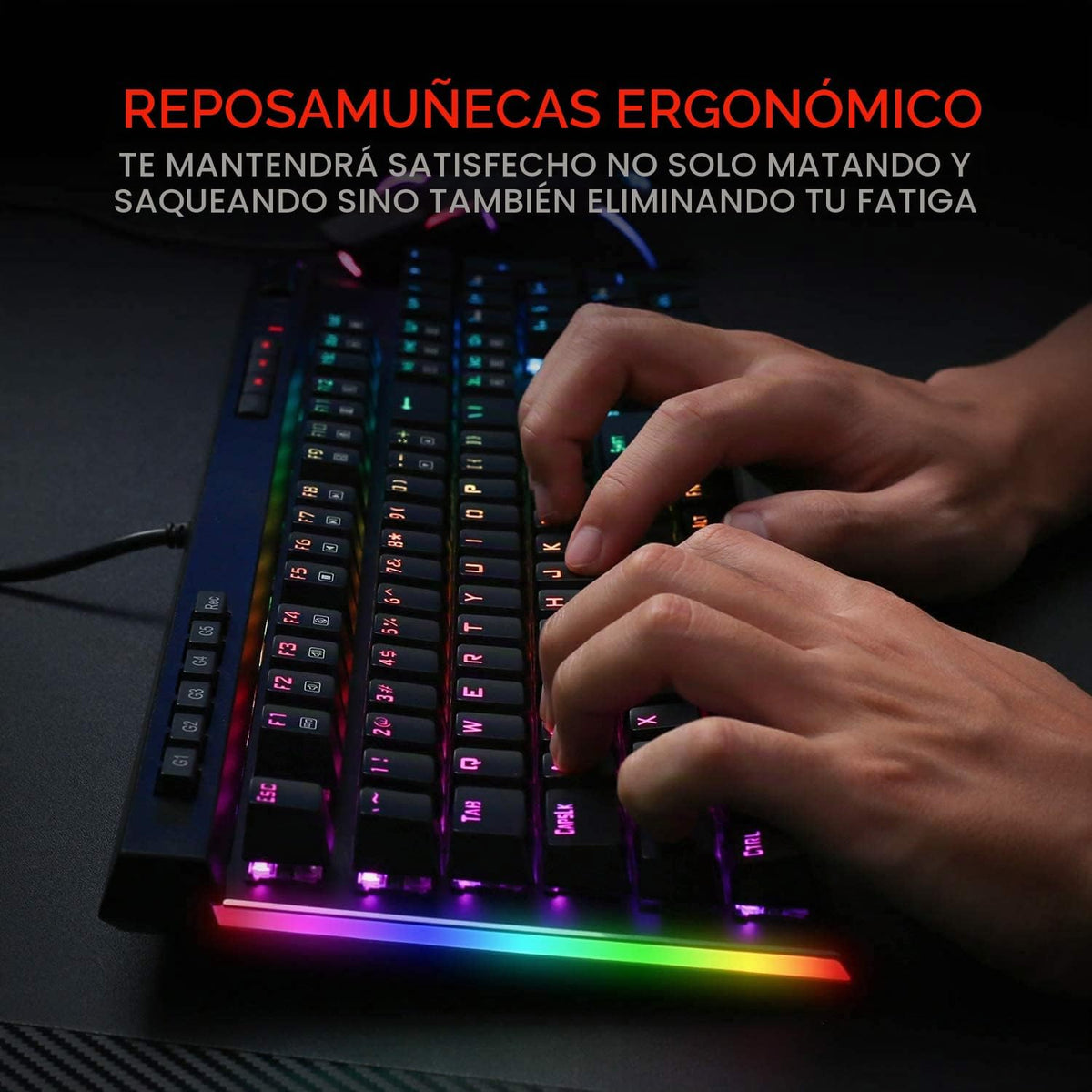 Redragon K580 Teclado mecánico para juegos RGB con cable, tecla mac...