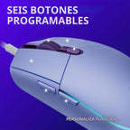 Ratón para juegos con cable Logitech G203 - Lila | LIGHTSYNC RGB, m...