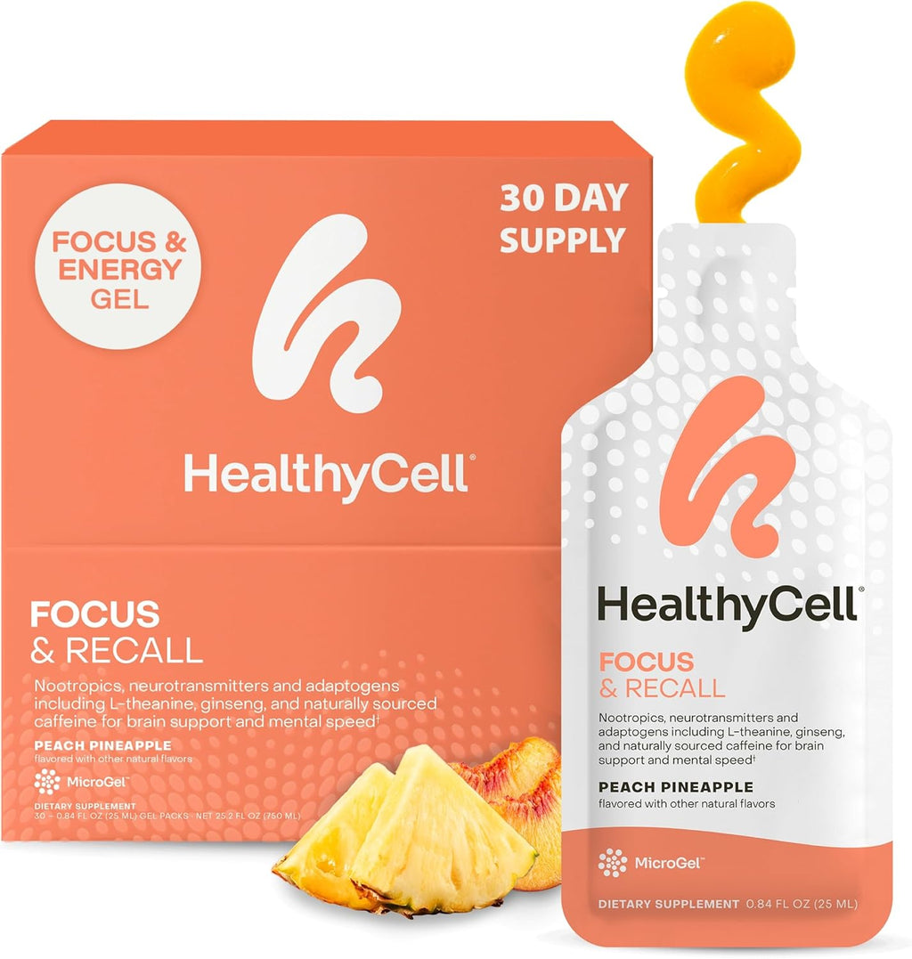 HealthyCell Focus &amp; Recall Suplemento diario líquido para el ce...