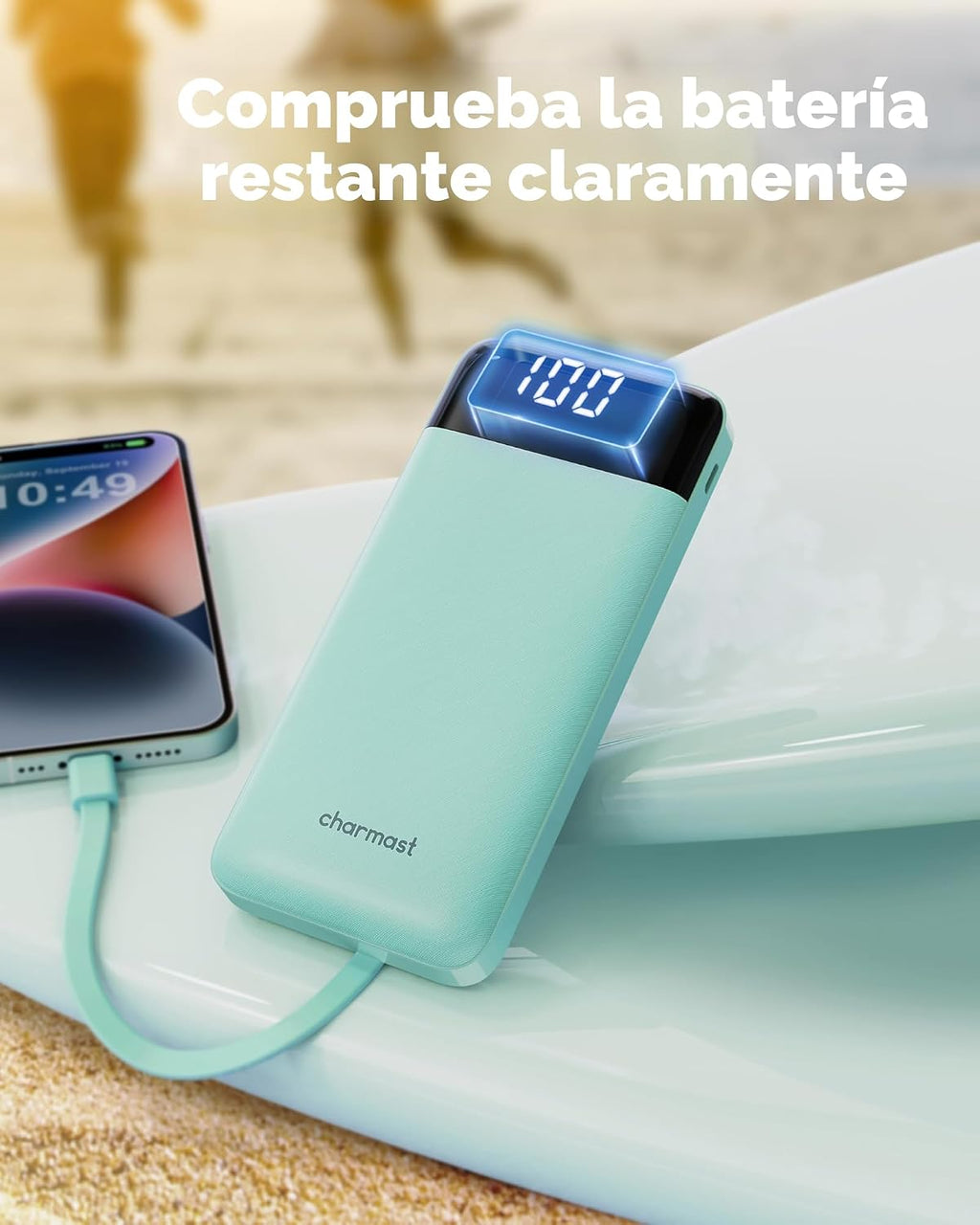 charmast Cargador portátil de banco de energía 10000mAh con 4 cable...
