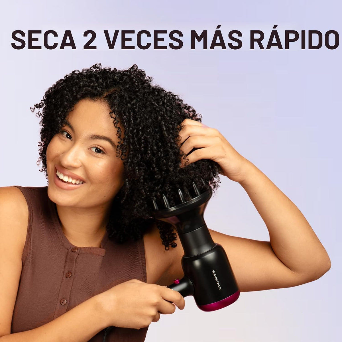 Secador de pelo iónico Wavytalk Blown Away con difusor para cabello...