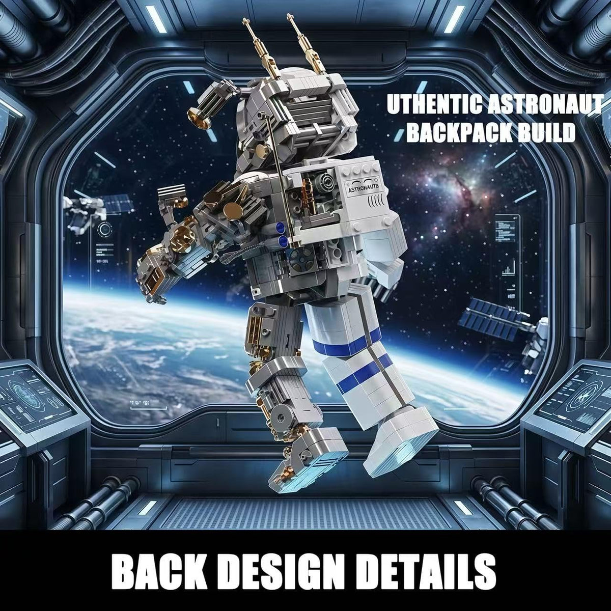 RainbowRiff - Bloques de construcción de astronauta transparentes,...
