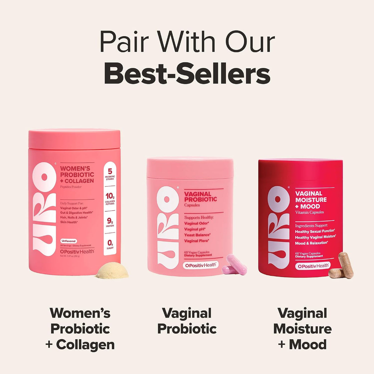 O Positiv URO - Probióticos vaginales para mujeres, equilibrio de p...