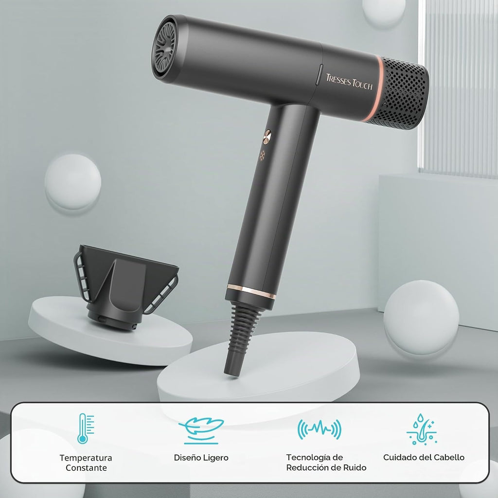 Secador de pelo iónico profesional con difusor, 150000 RPM de alta...