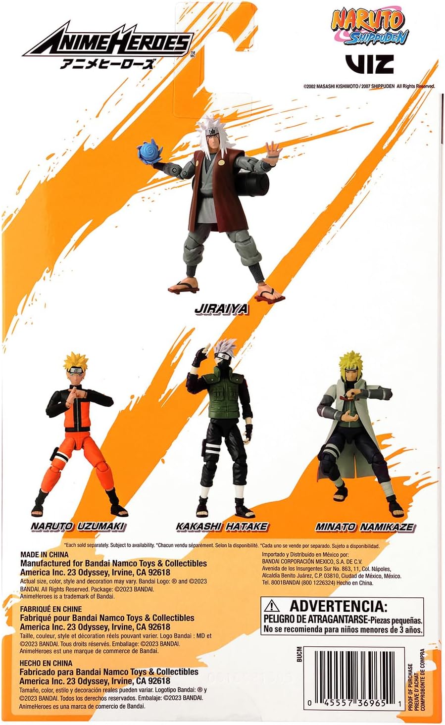 Anime Heroes BANDAI Naruto Figura de acción Jiraiya of The Sannin |...