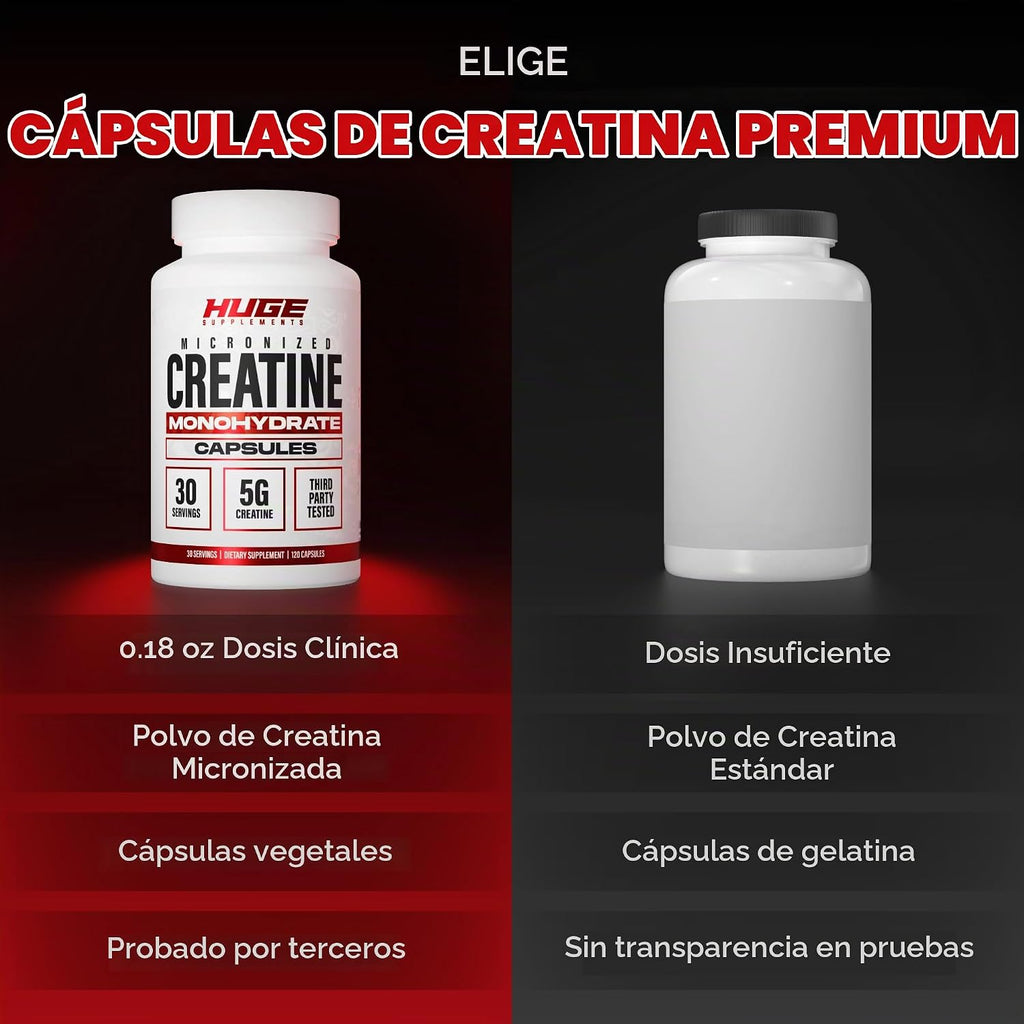 Cápsulas de monohidrato de creatina, 0.18 oz por porción, dosificad...