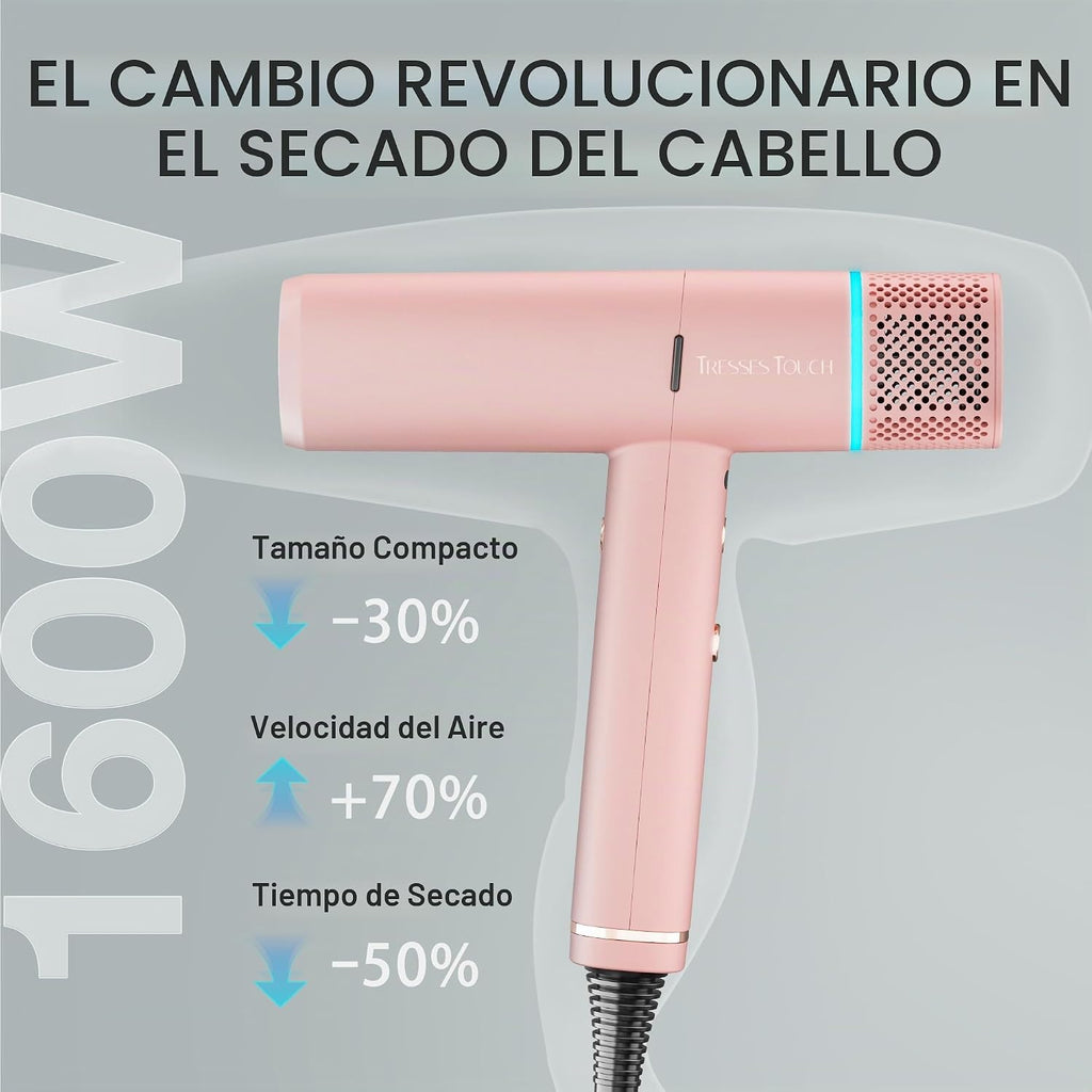 Secador de pelo iónico con difusor y concentrador, secadora profesi...