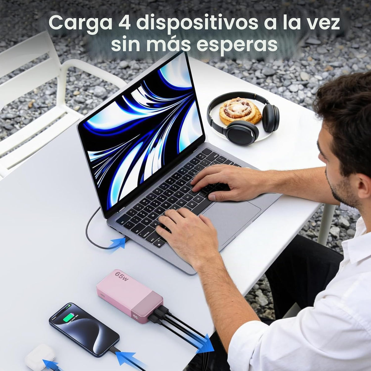 NOBIS 65W 20000mAh cargador portátil banco de energía carga rápida...