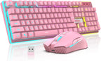 RedThunder K10 - Combo de teclado y ratón inalámbricos para juegos,...