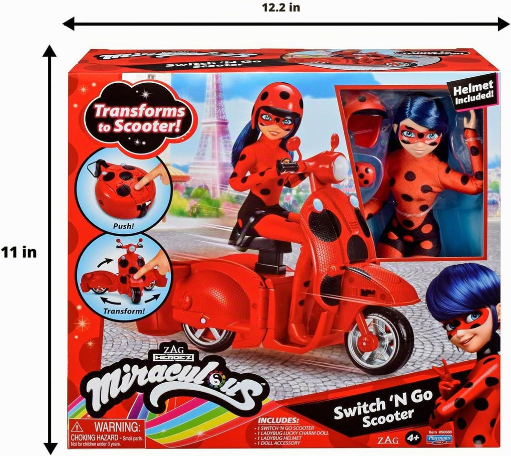 BANDAI Miraculous Ladybug Switch N Go Scooter y Fashion Doll Playse...