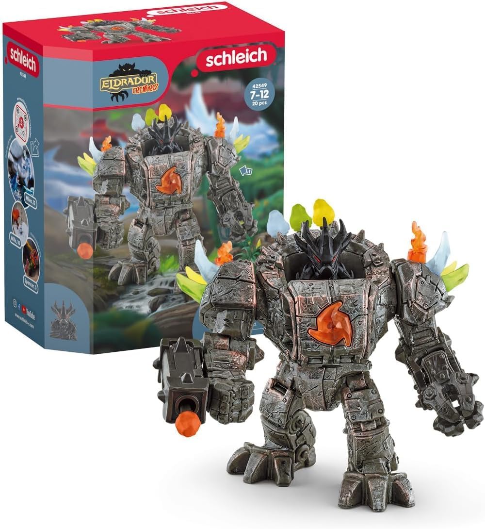 Schleich Eldrador - Robot maestro de 20 piezas con mini criatura -...