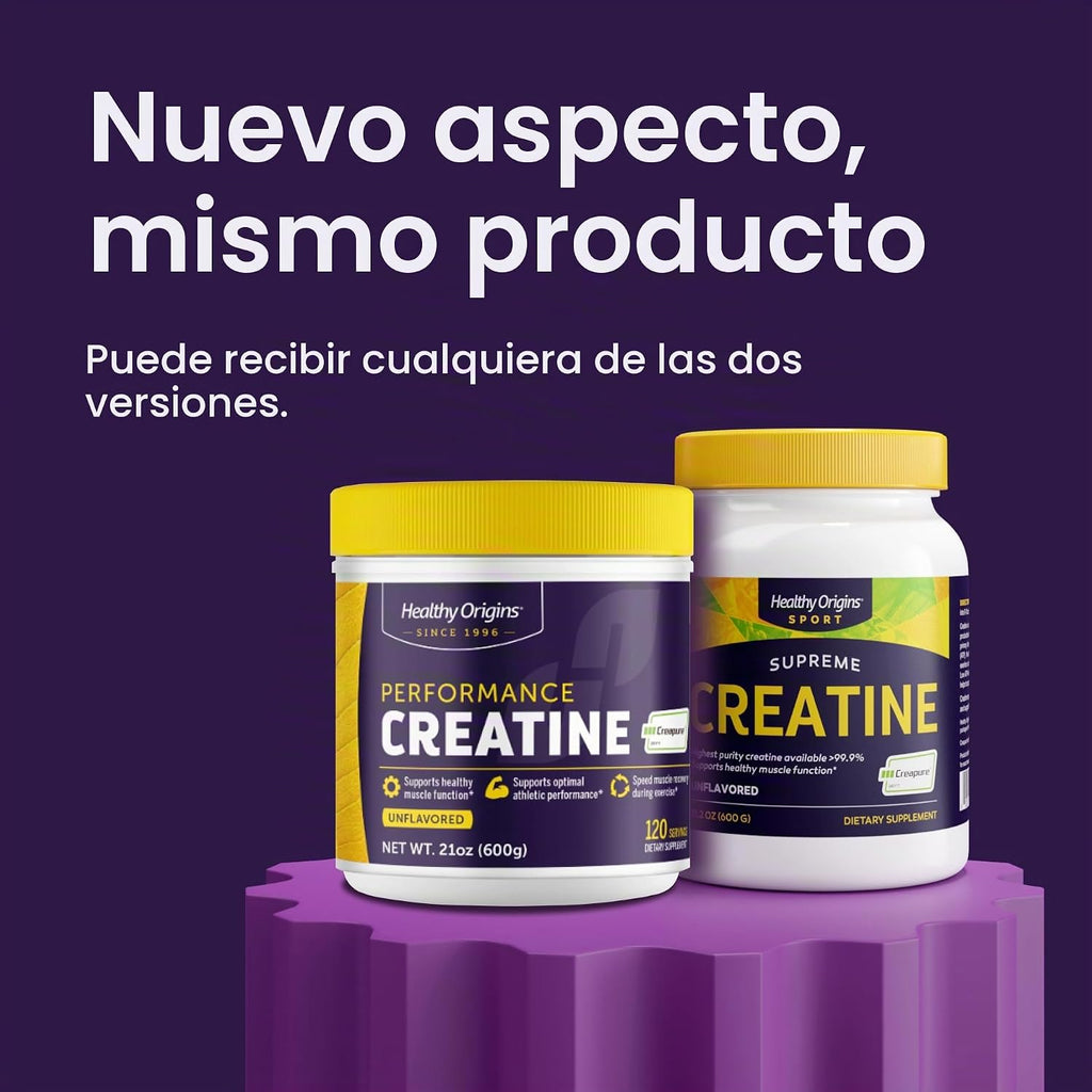 Healthy Origins Creatina monohidrato Creapure en polvo, 21.16 oz