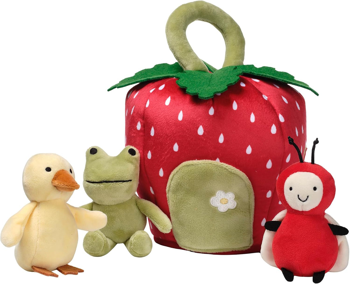 Lambs &amp; Ivy Juego interactivo de peluche de fresa con juguetes...