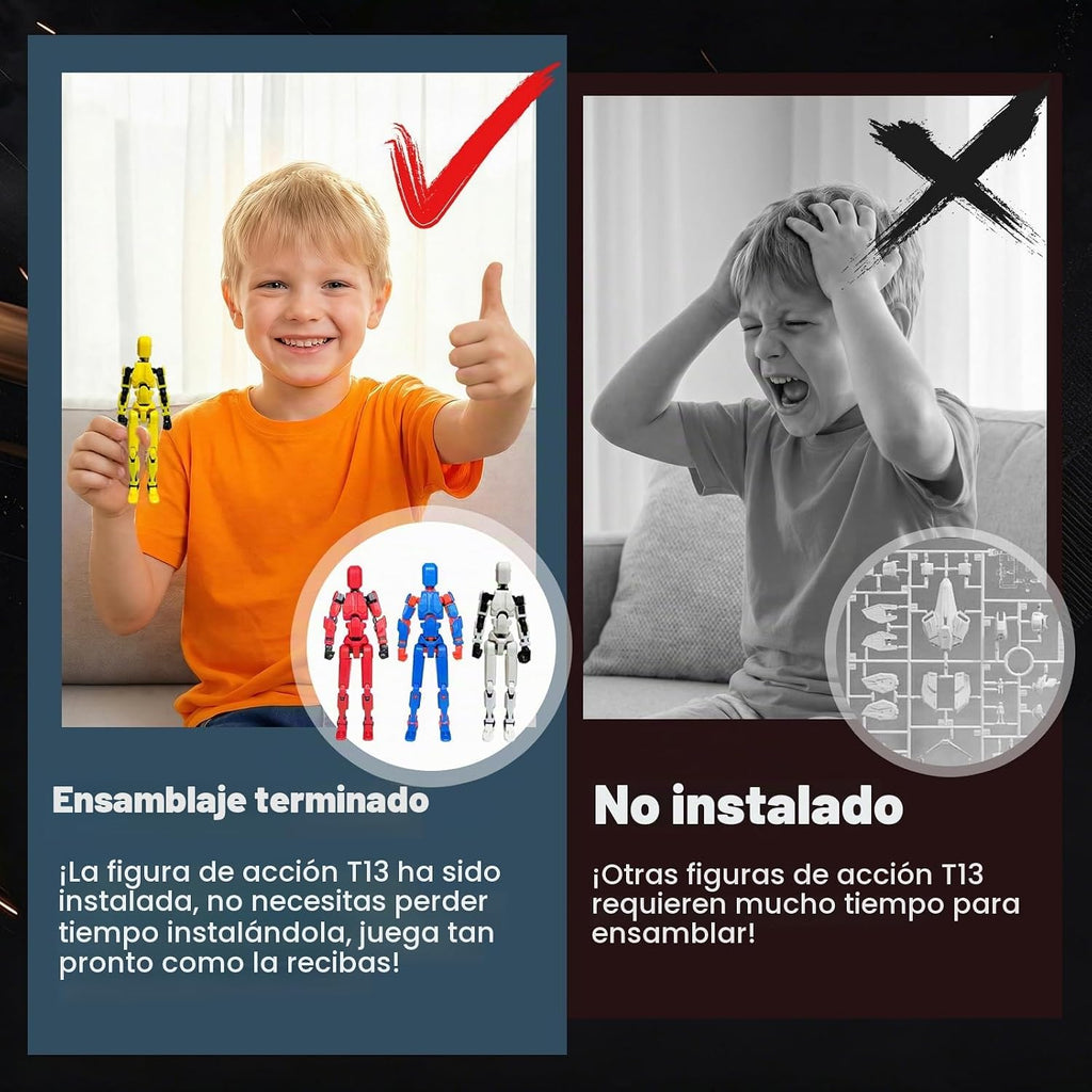 Juego de 6 figuras de acción T13 (ensamblaje completado), muñeco mó...