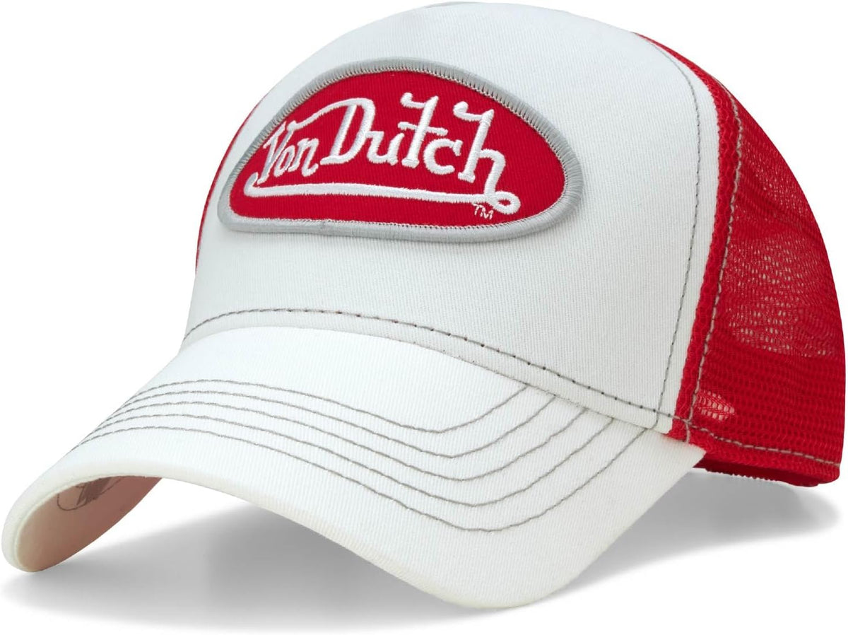Von Dutch - Gorra de camionero unisex - Visera curva con malla en l...