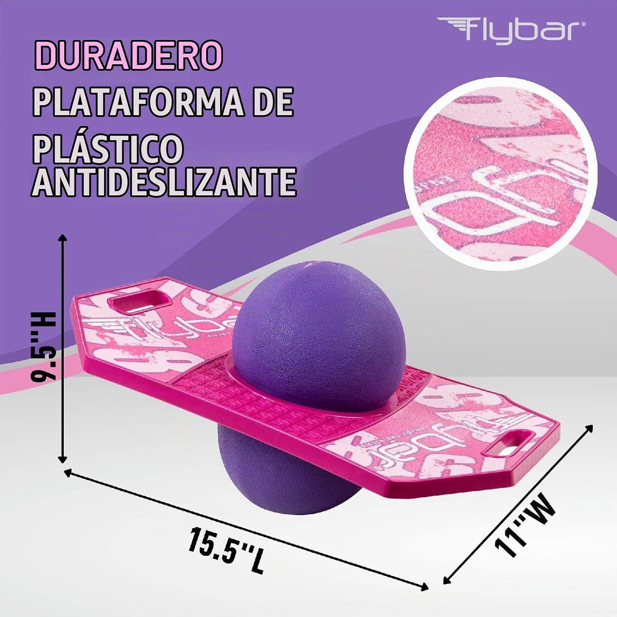 Flybar Pogo - Pelota de truco para niños, tabla de rebote de equili...