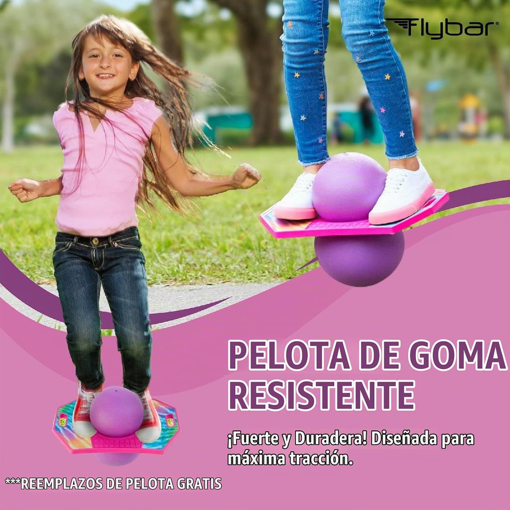 Flybar Pogo - Pelota de truco para niños, tabla de rebote de equili...