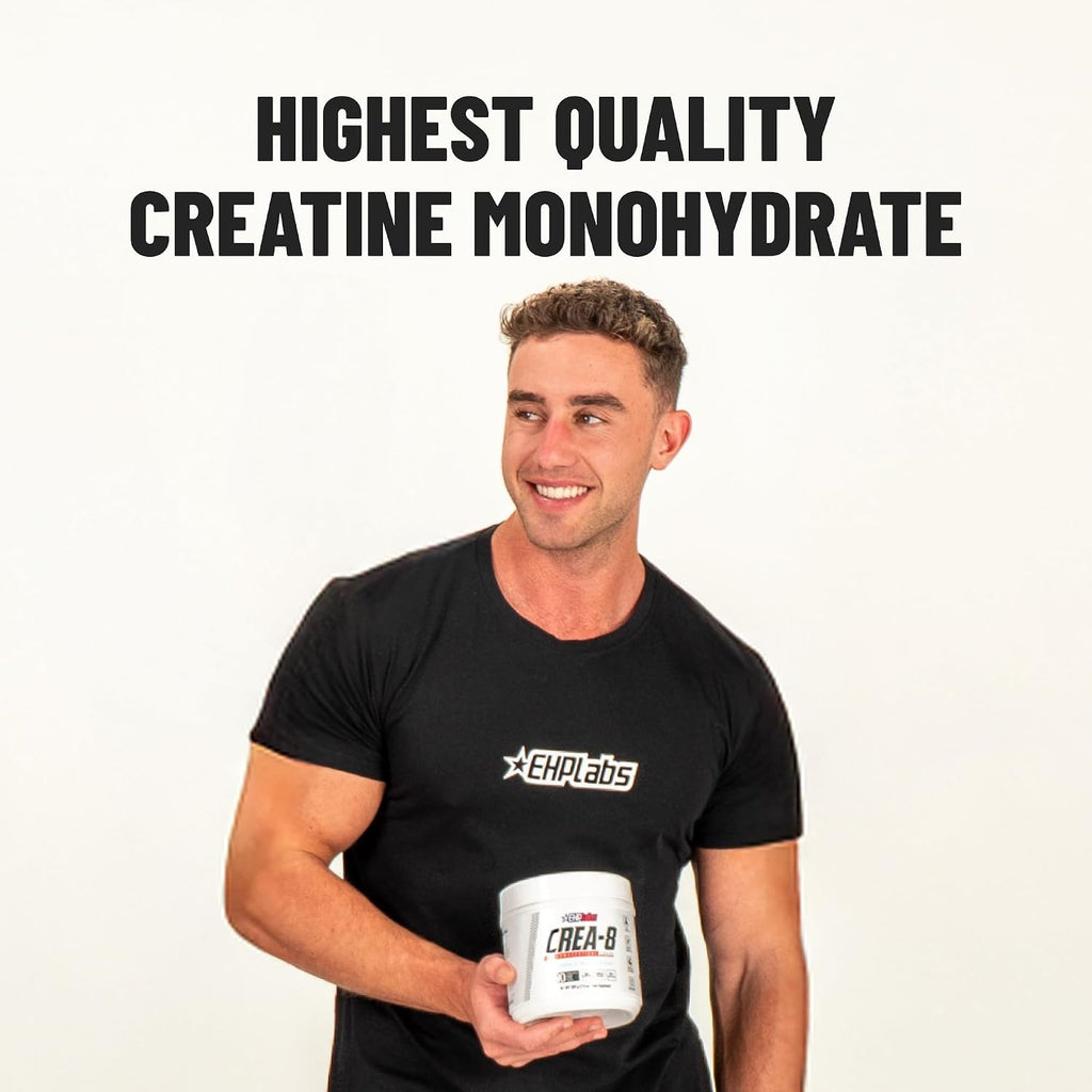 EHP Labs CREA-8 Monohidrato de creatina en polvo, sin sabor, 100 po...